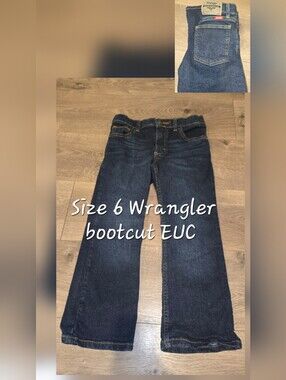 Wrangler Boys Dark Blue Bootcut Jeans Size 6